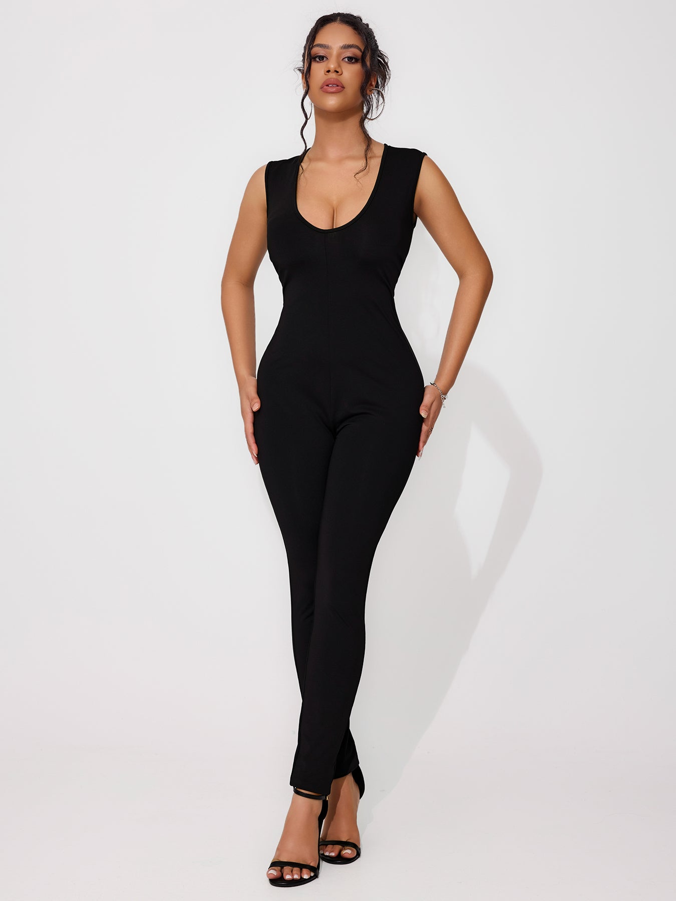 Women's Low-cut Design Skinny Jumpsuit