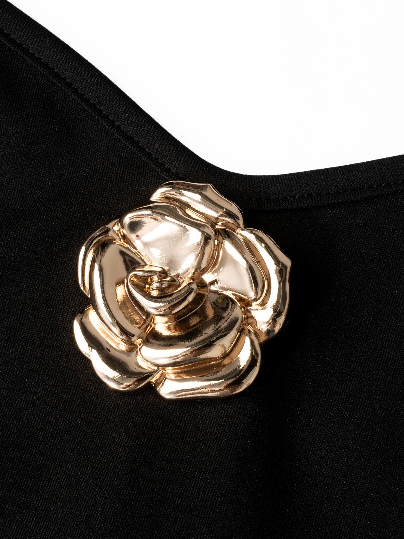 Women's Elegant Black And White Colorblock Waist Dress