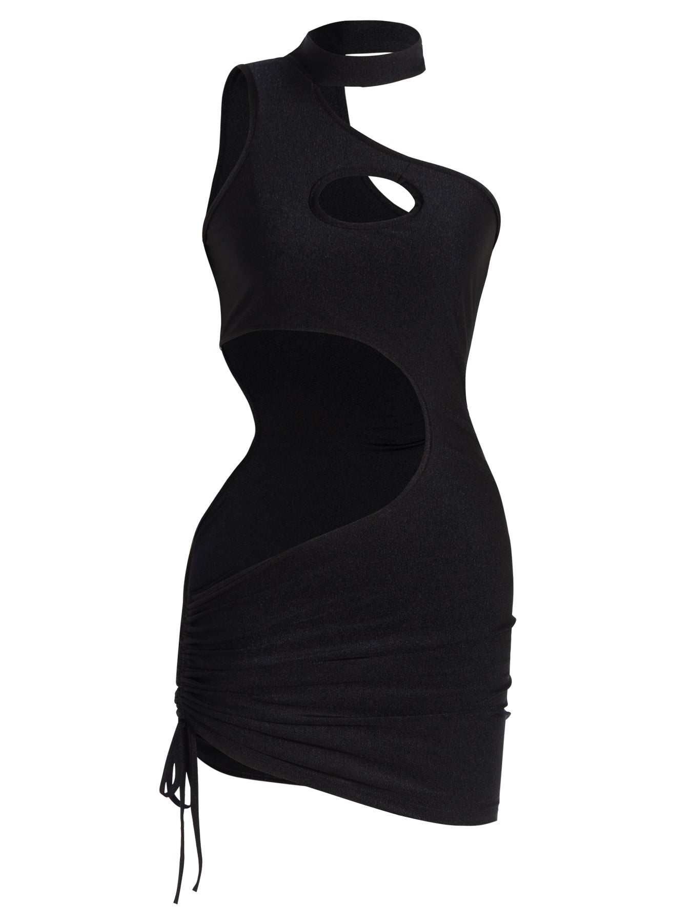 Women's Sexy Hollow Drawstring Bodycon Short Dress