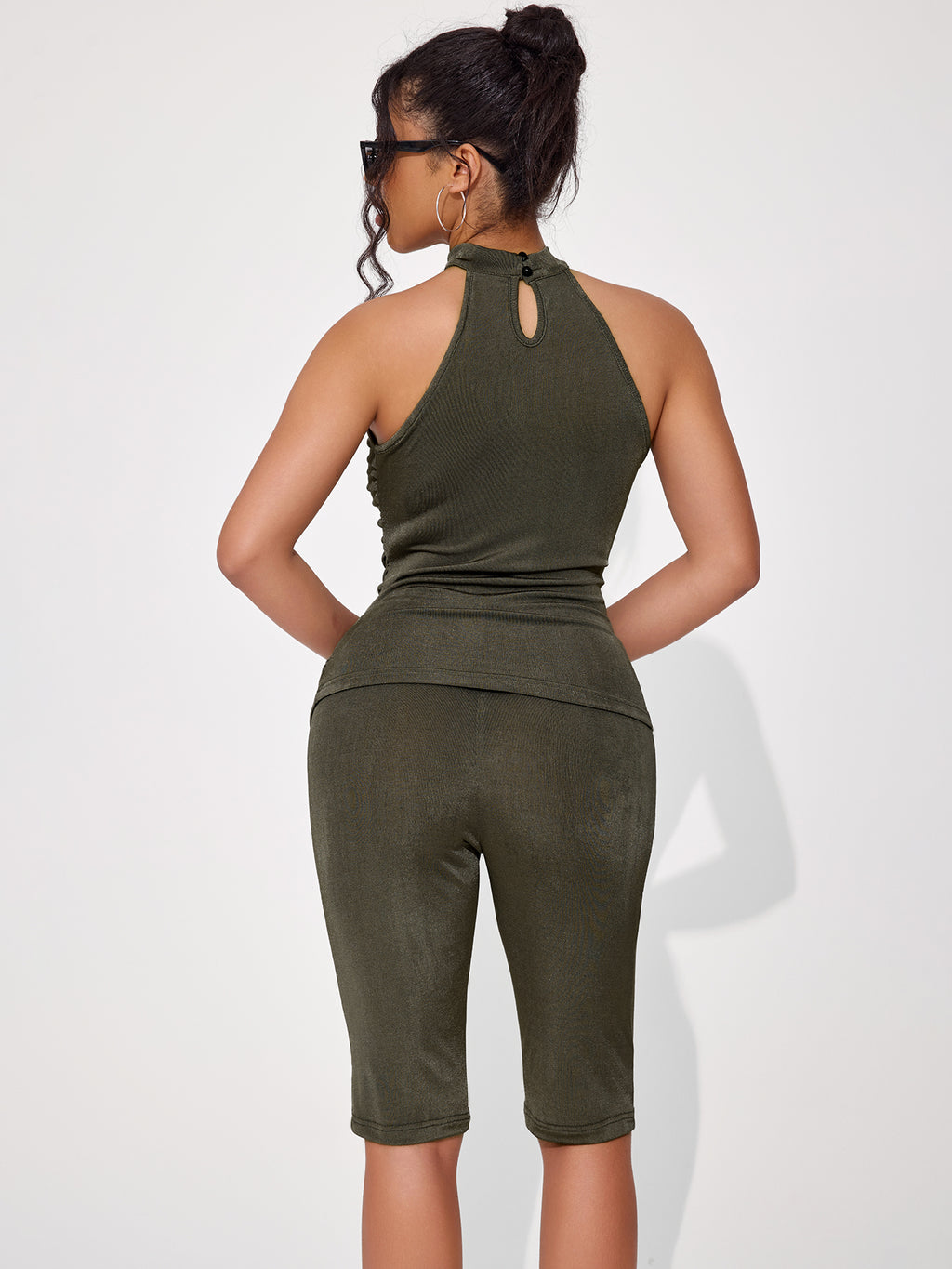 Women's Sexy High Stretch Luster Top Pants Set