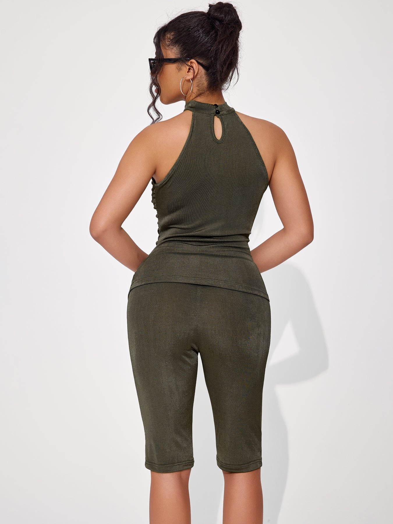 Women's Sexy High Stretch Luster Top Pants Set