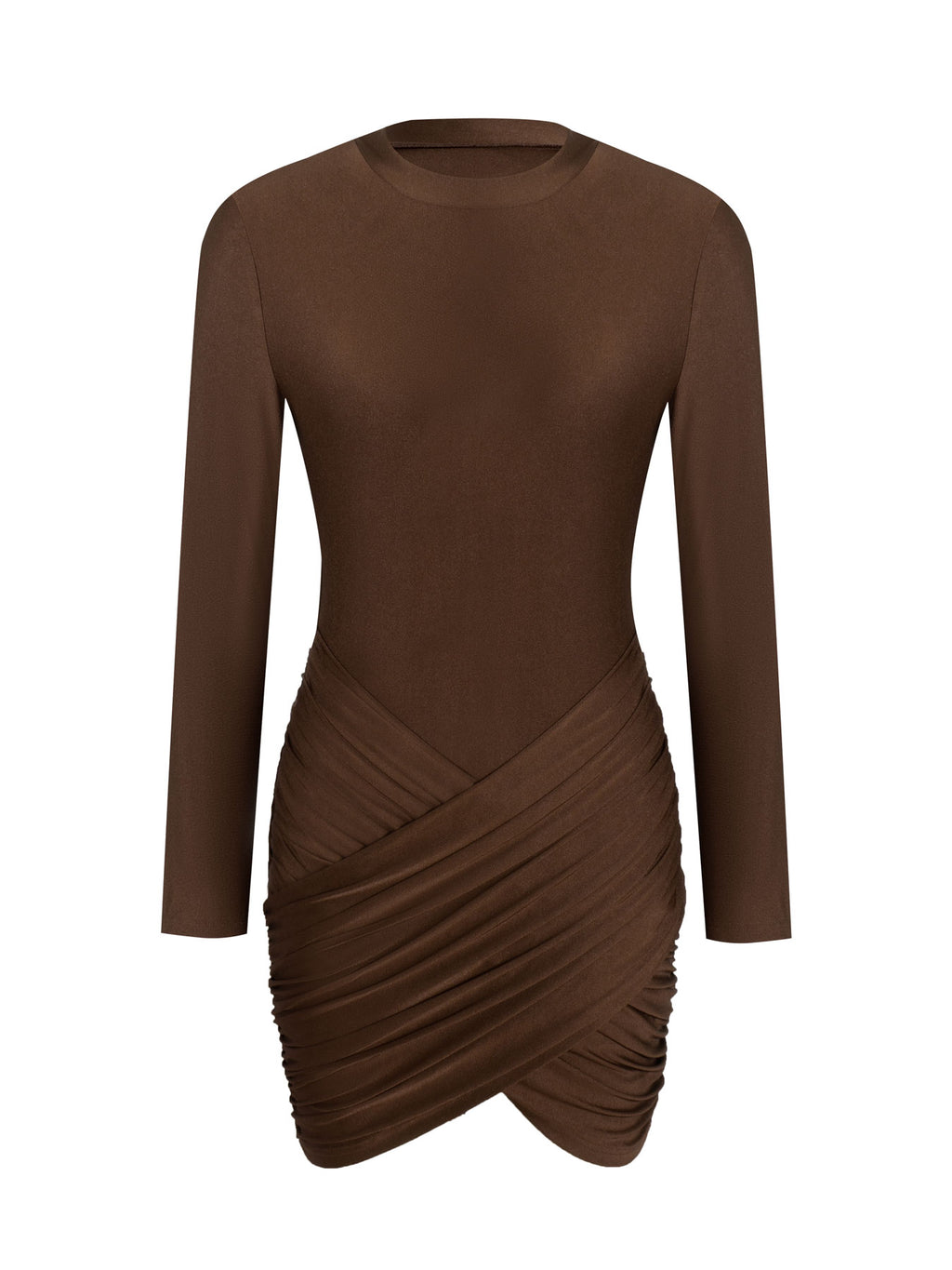 Women's Cross-pleated Long Sleeve Dress
