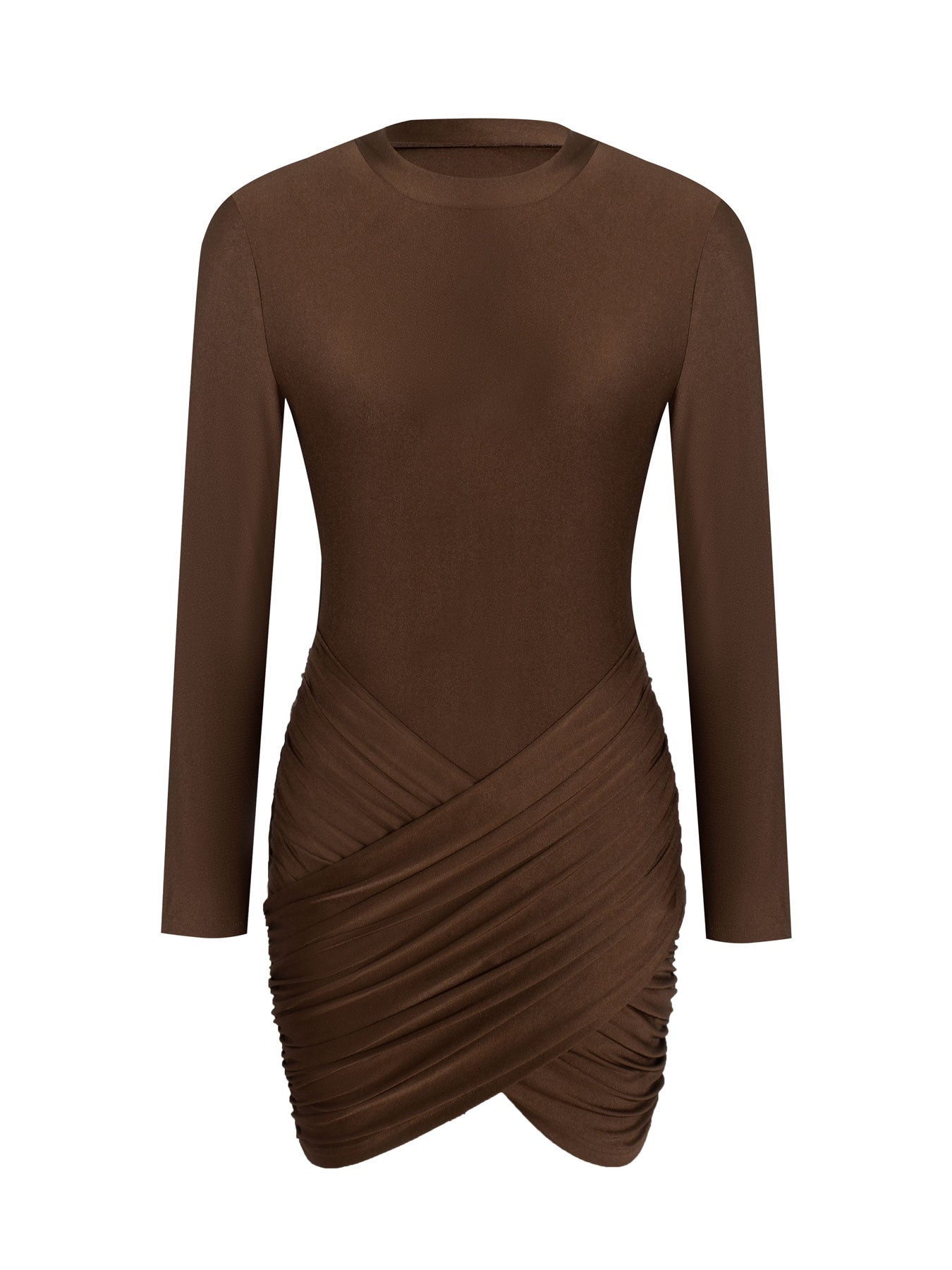 Women's Cross-pleated Long Sleeve Dress