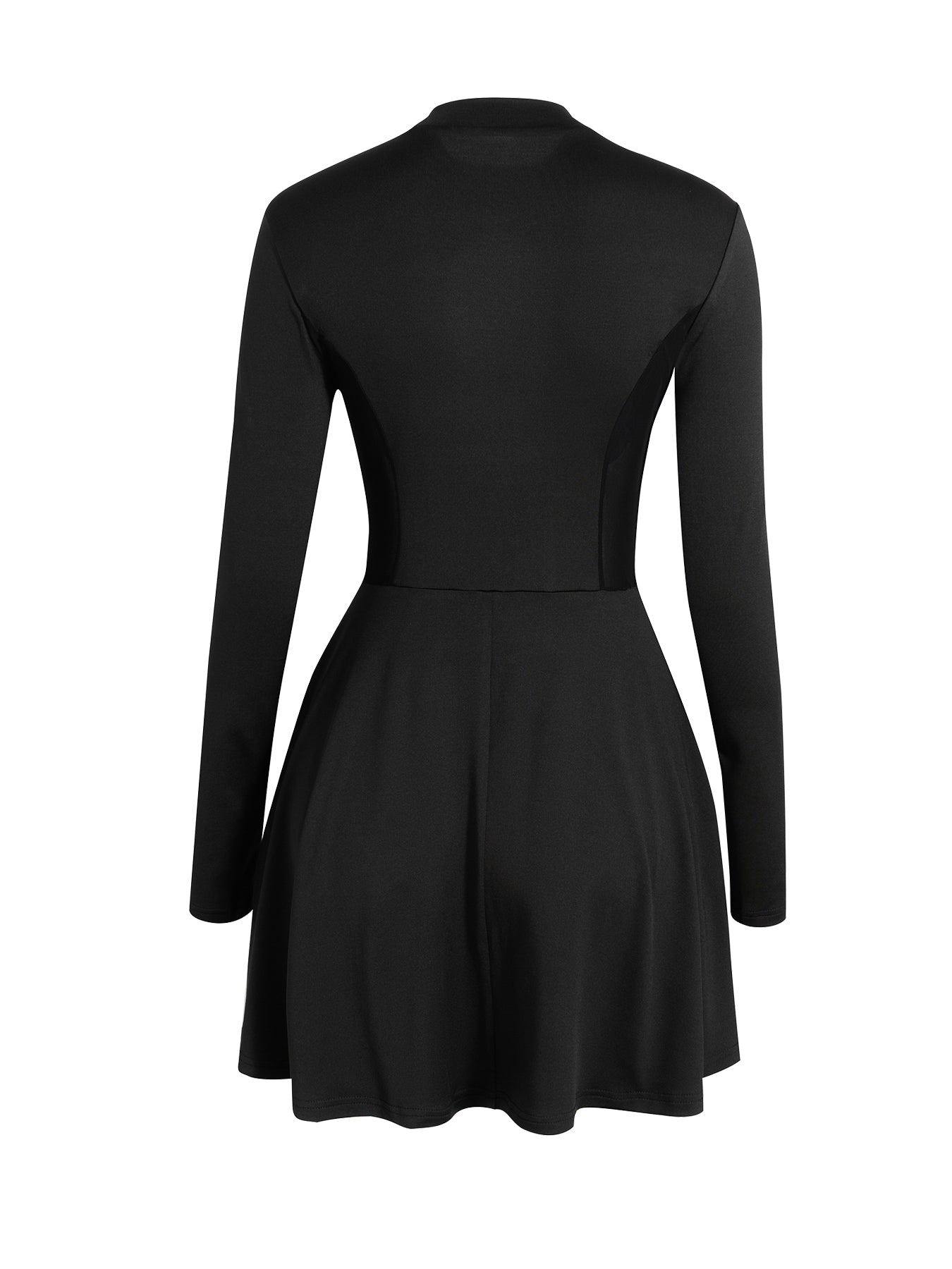 Women's Hollow See-through Stitching Design Long-sleeved Dress