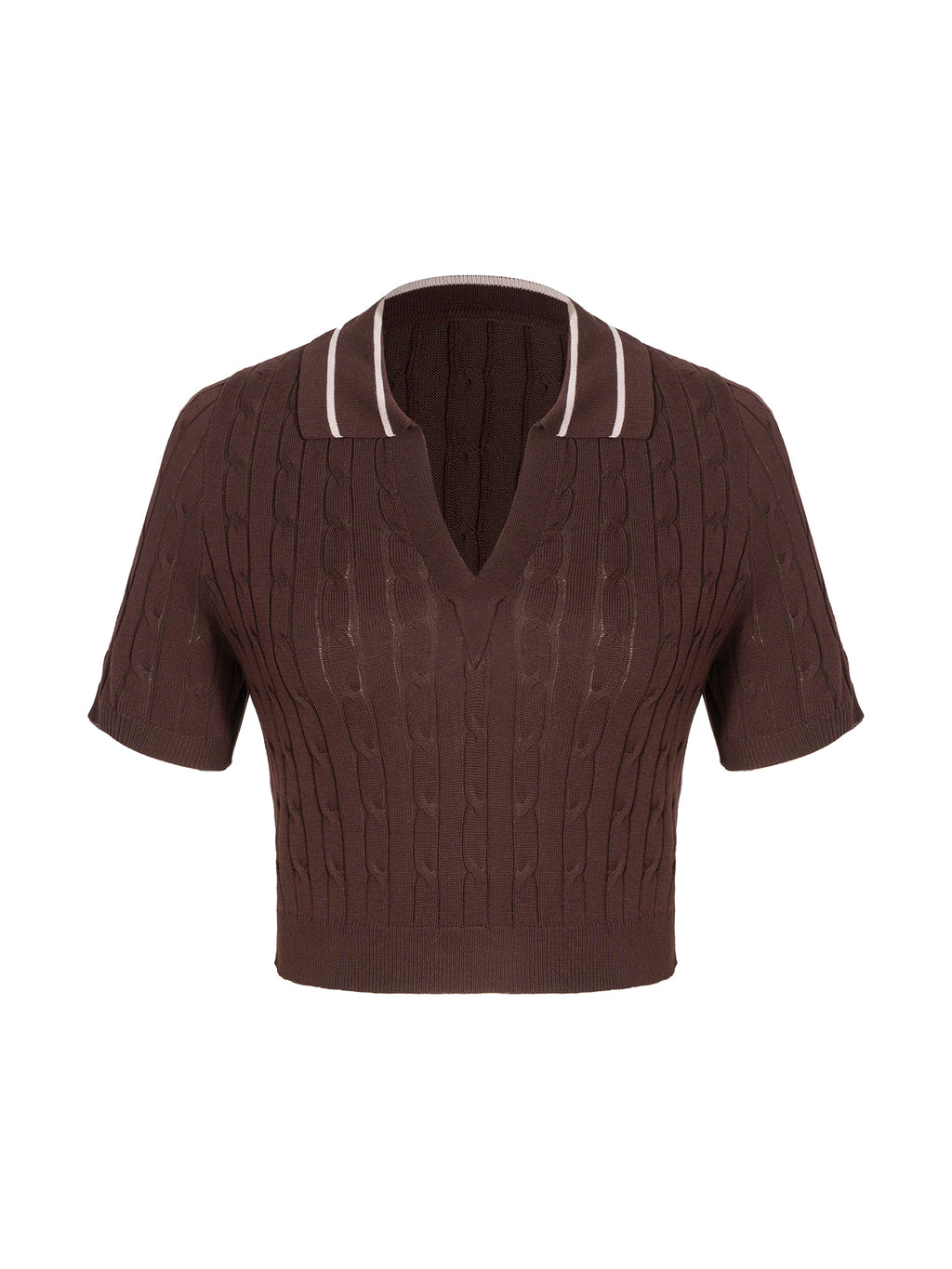 Women's Polo Contrasting Striped Collar Bolero