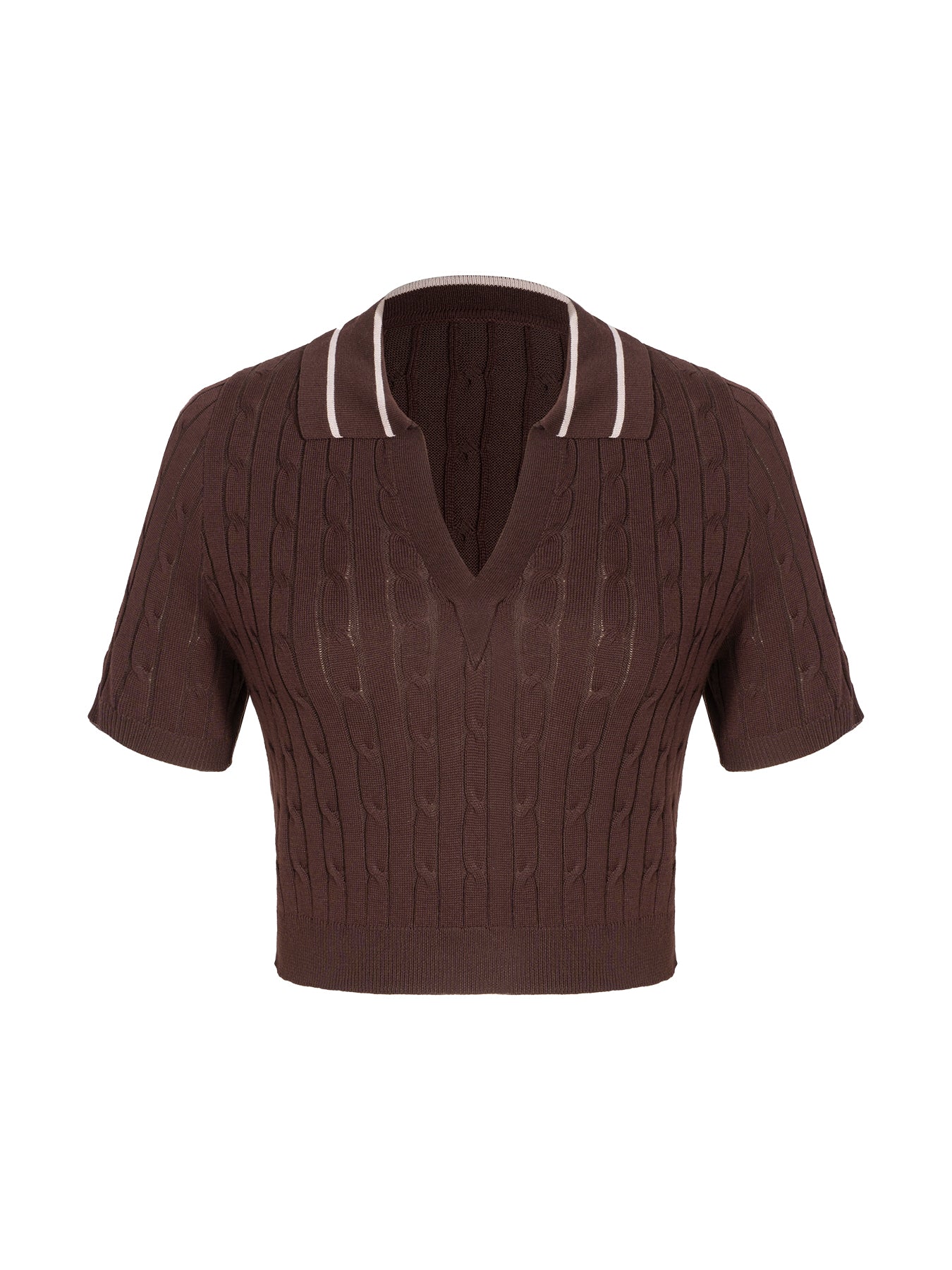 Women's Polo Contrasting Striped Collar Bolero