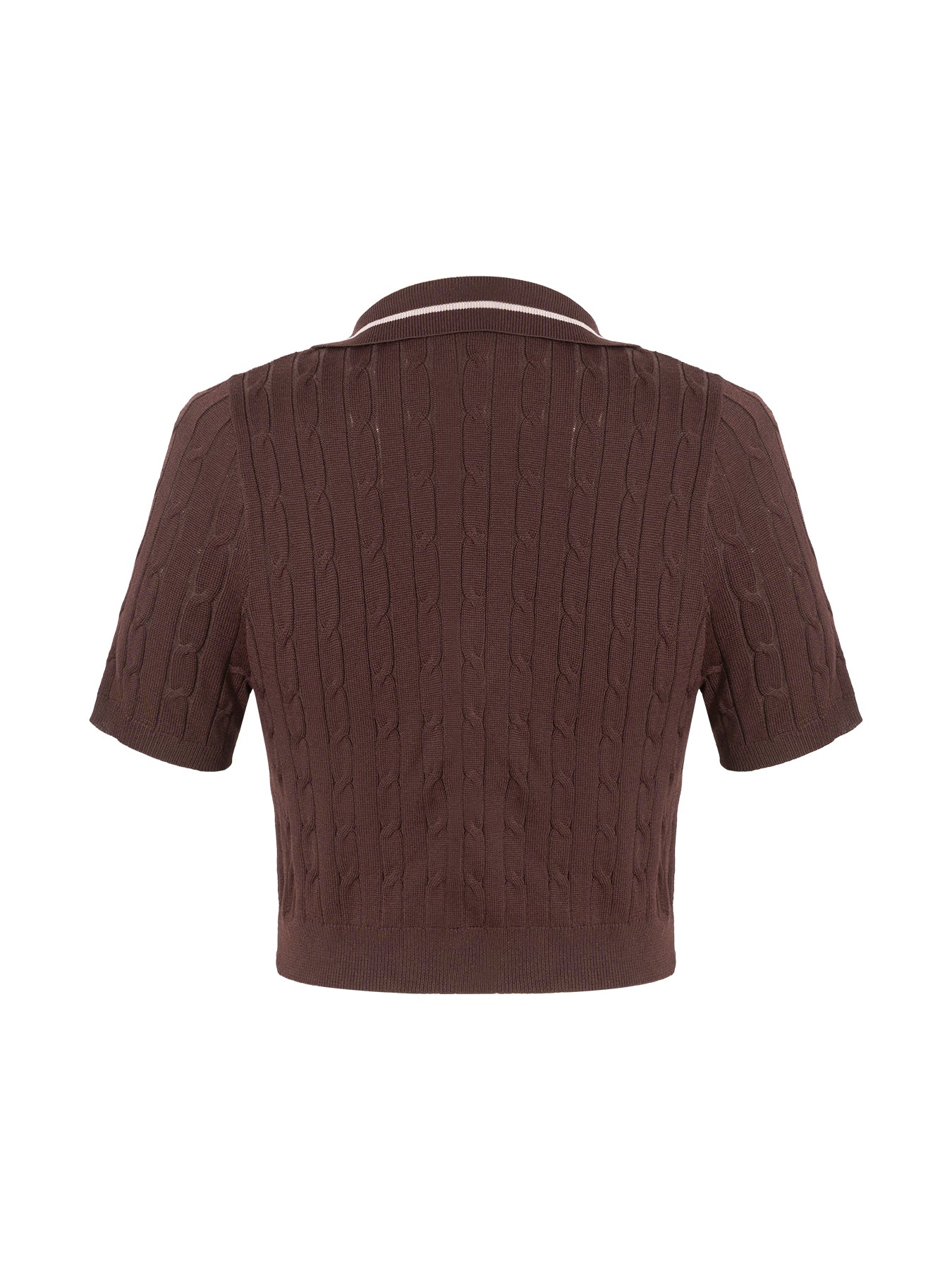 Women's Polo Contrasting Striped Collar Bolero