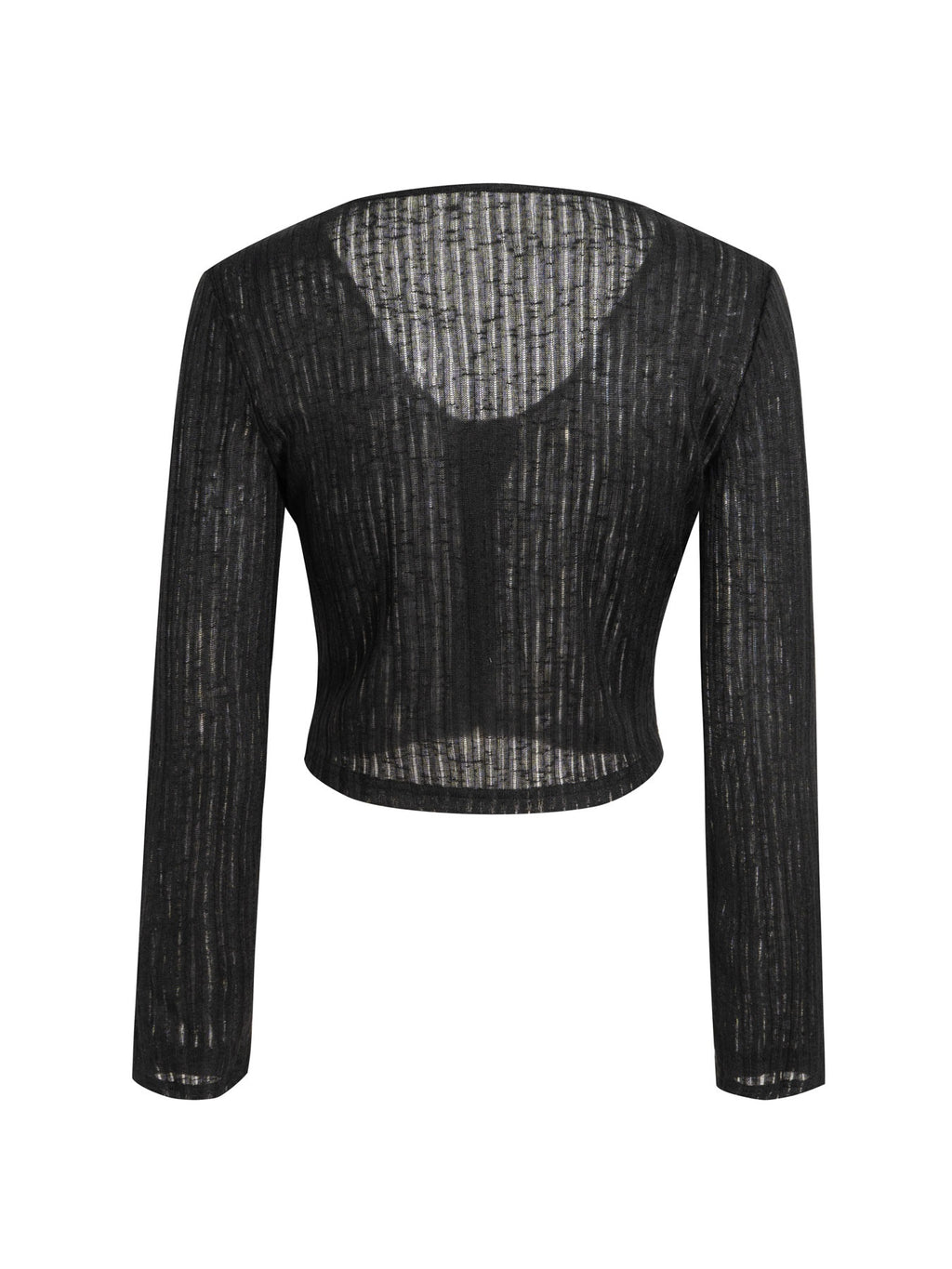 Women's V-neck Single-breasted Shell Button Hollow Translucent Cardigan