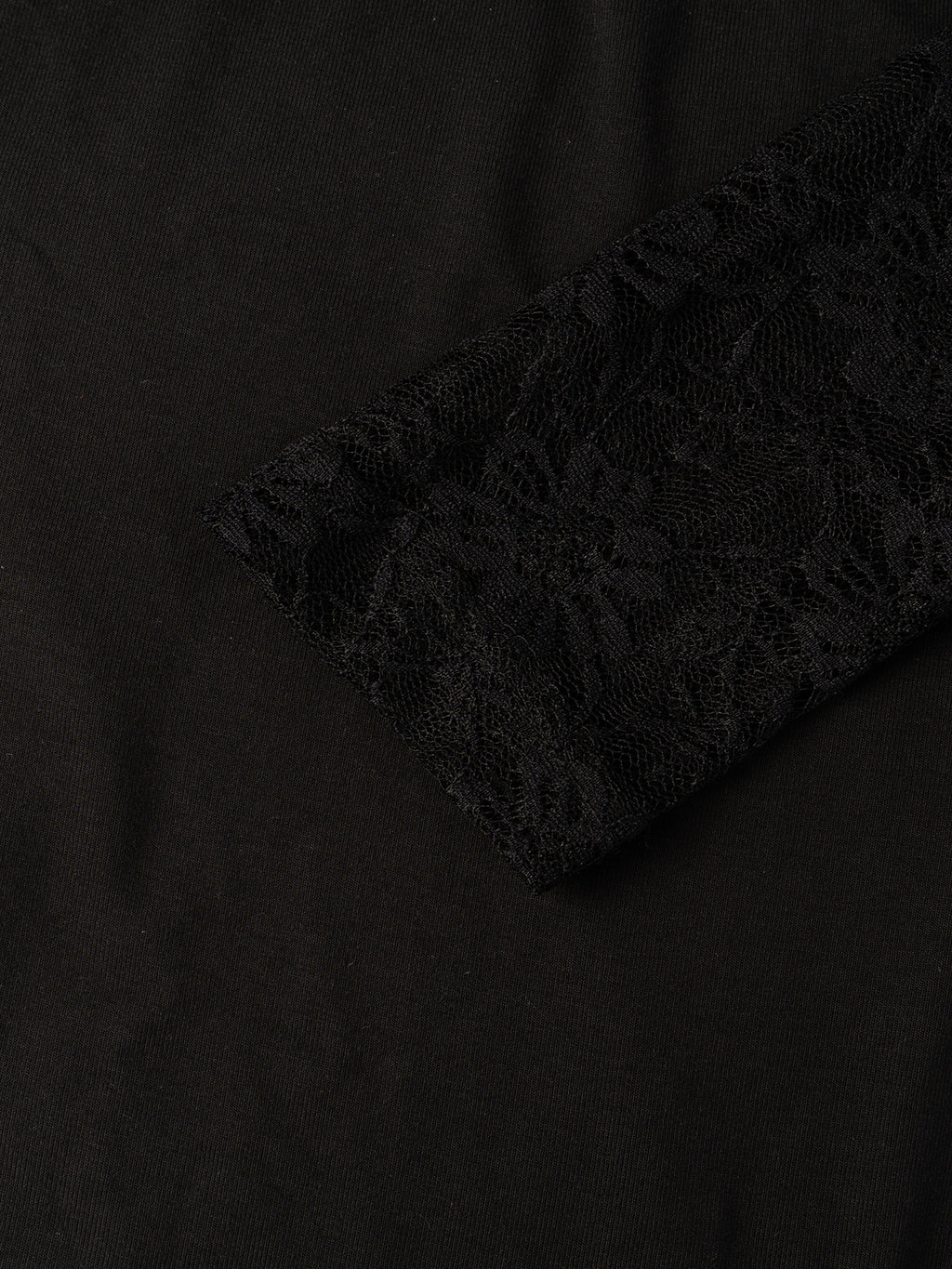 Ladies Lace Panel Hollow Long Sleeve Bodysuit