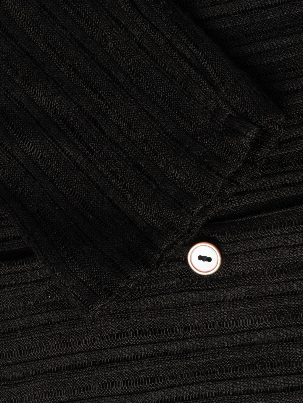 Women's V-neck Single-breasted Shell Button Hollow Translucent Cardigan