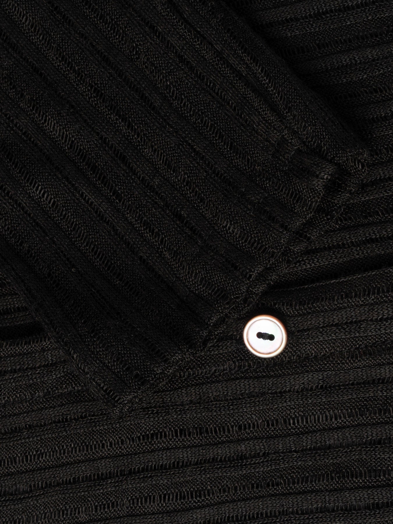 Women's V-neck Single-breasted Shell Button Hollow Translucent Cardigan