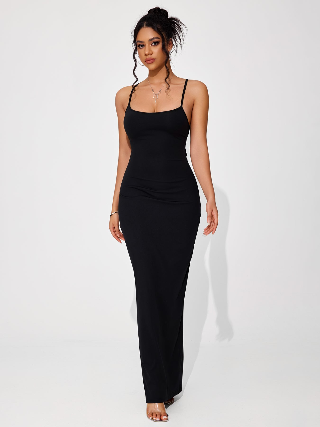 Women's Backless Strappy High-stretch Maxi dress