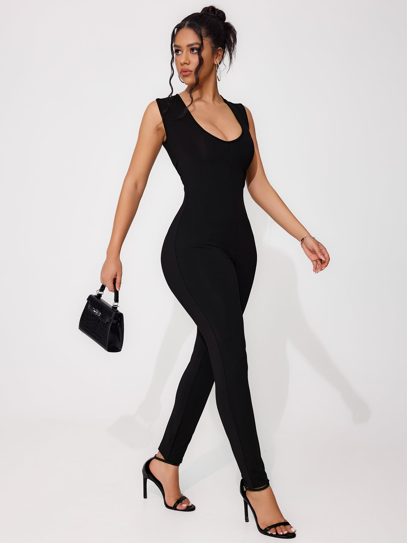 Women's Low-cut Design Skinny Jumpsuit