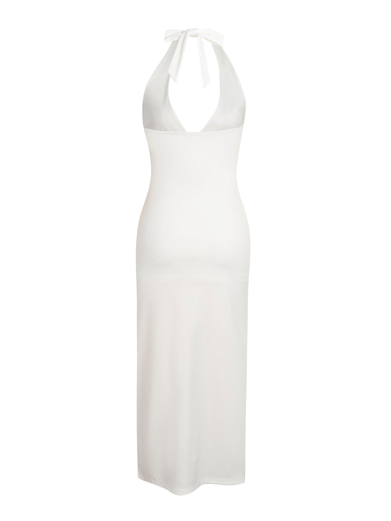 Women's High-slit Knitted Tie-up Evening Dress