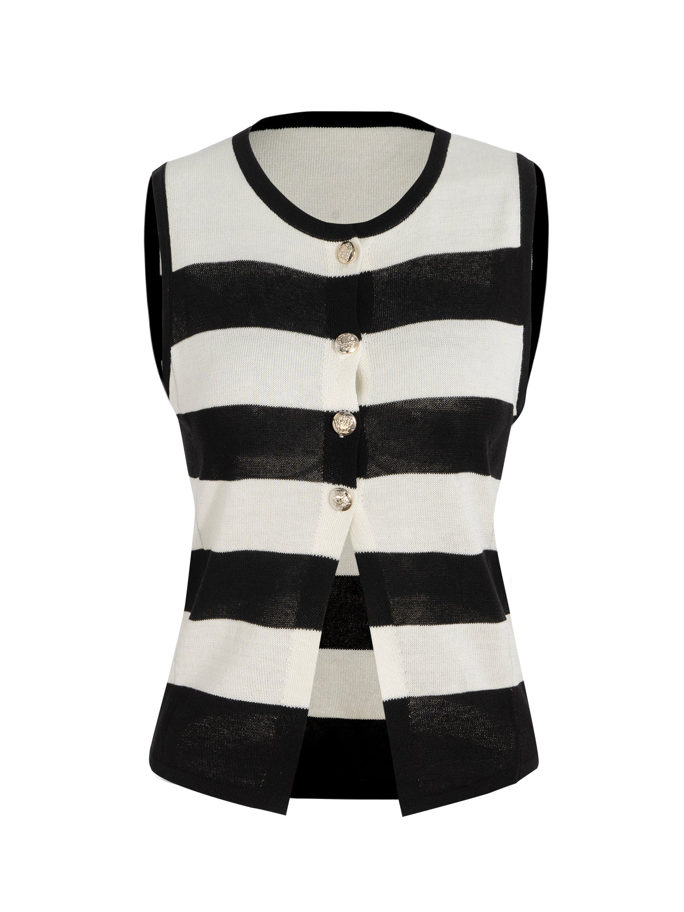Women's Striped Crew Neck Vest