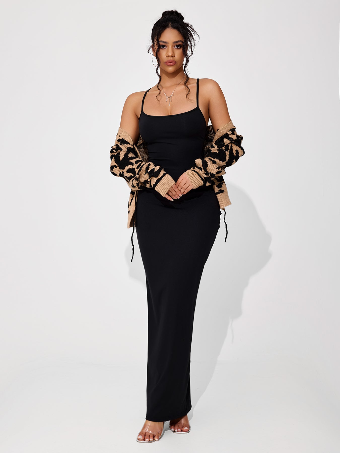 Women's Backless Strappy High-stretch Maxi dress