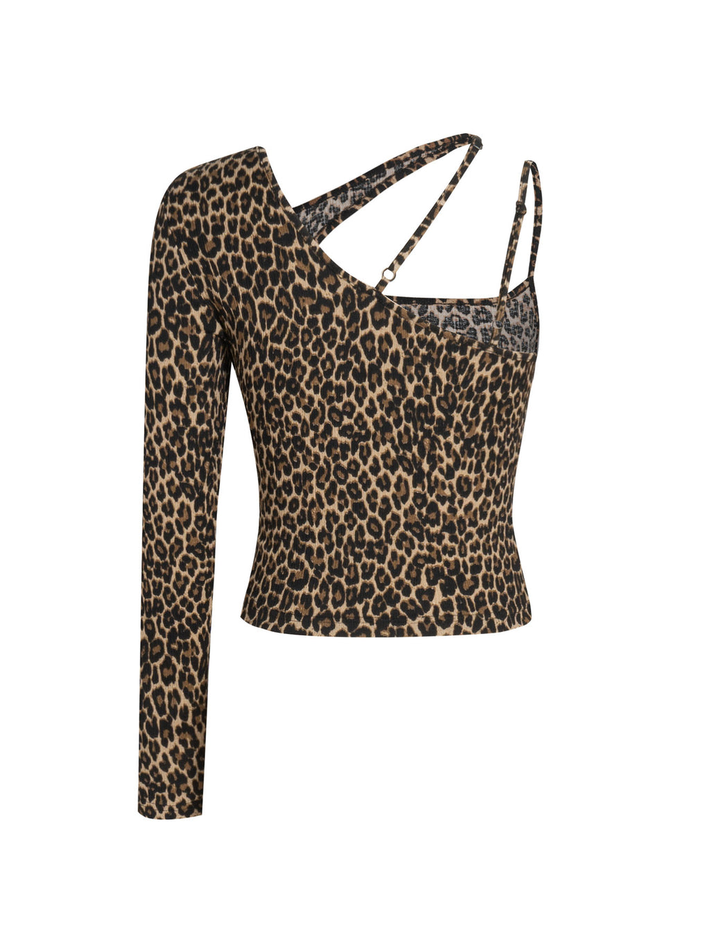 Women's High-elastic Animal-print Irregular Top
