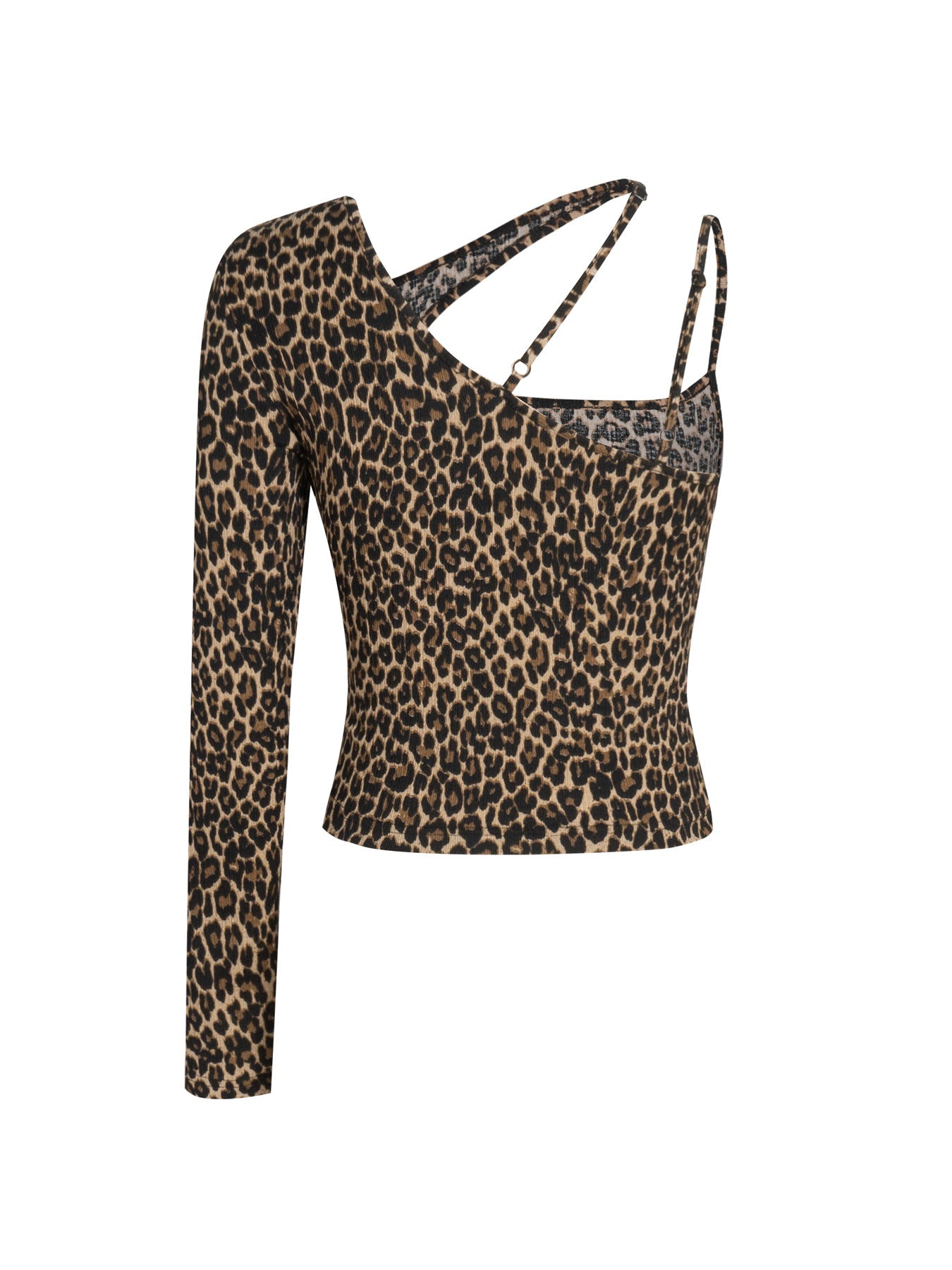 Women's High-elastic Animal-print Irregular Top