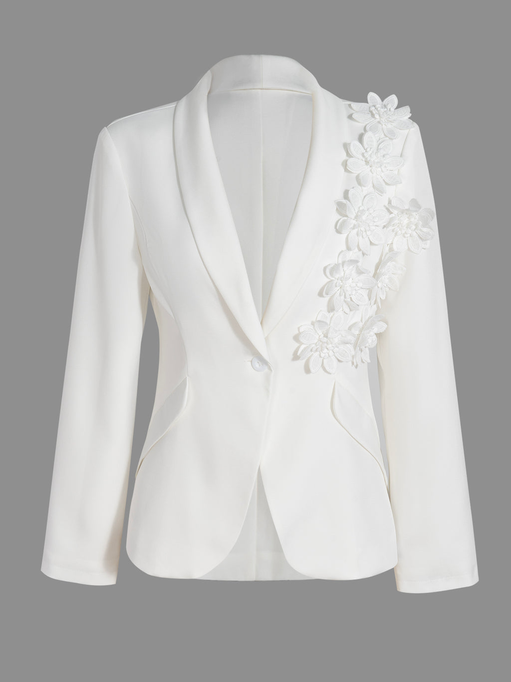 Women's 3D Flower Patchwork Slim Fit Blazer