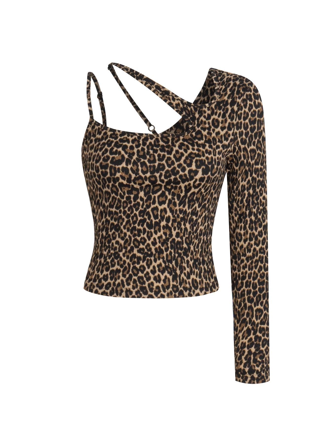 Women's High-elastic Animal-print Irregular Top
