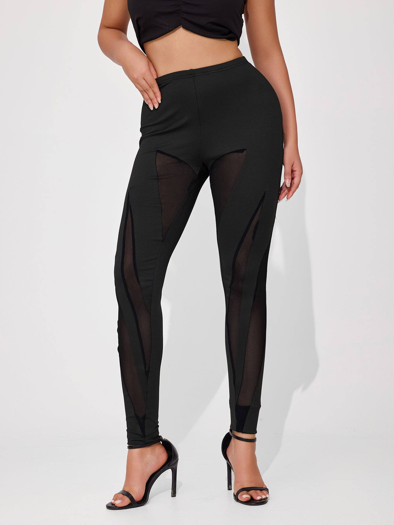 Women's Sexy Tight See-through Stitching Design  Leggings