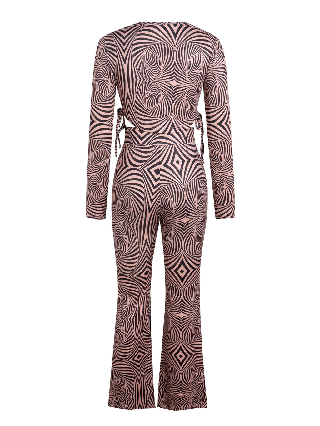 Women's Sexy Elegant Geometric Pattern Slim Flared Pants Set