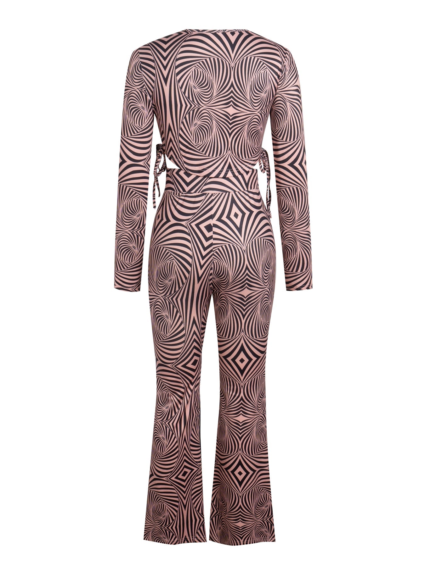 Women's Sexy Elegant Geometric Pattern Slim Flared Pants Set