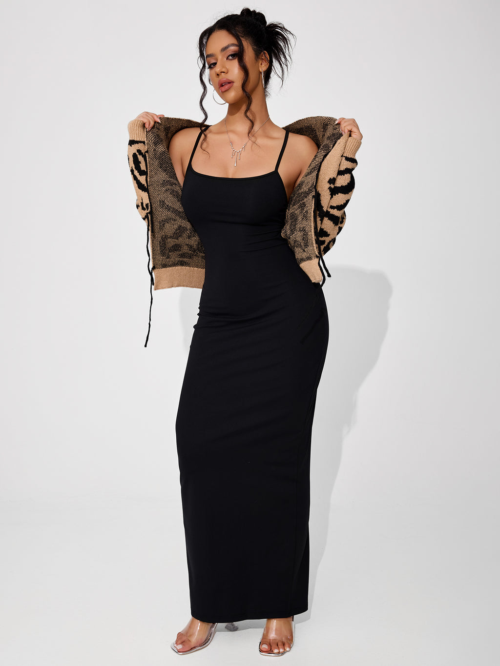 Women's Backless Strappy High-stretch Maxi dress