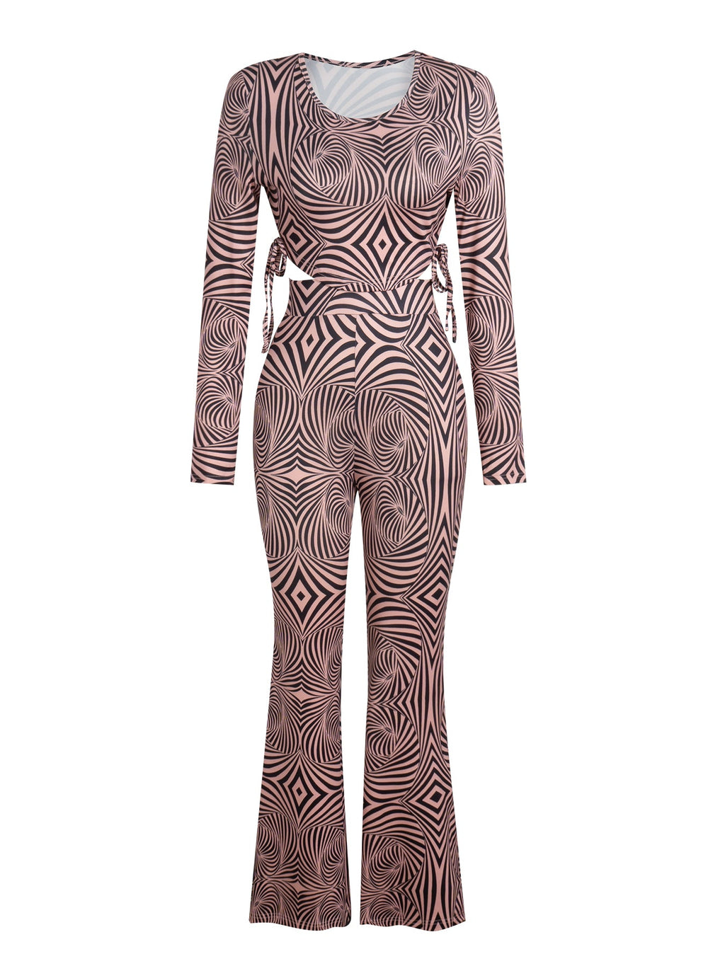Women's Sexy Elegant Geometric Pattern Slim Flared Pants Set