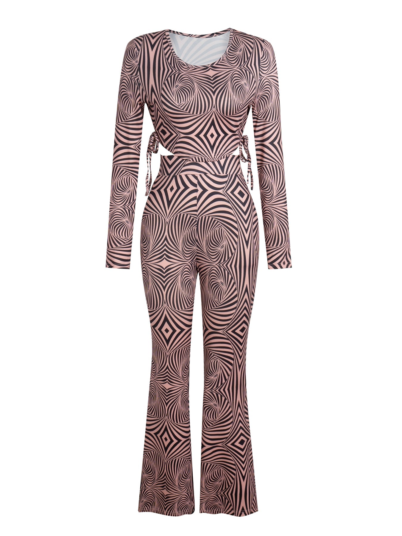 Women's Sexy Elegant Geometric Pattern Slim Flared Pants Set